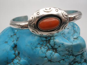 Vintage Nakai Shadowbox Coral Cuff Bracelet
