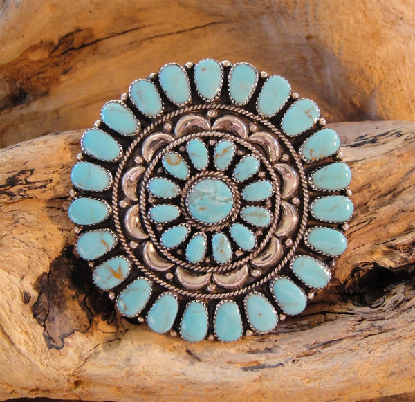 Large Turquoise Cluster Pin