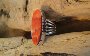 Spiny Oyster Sterling Silver Ring - Side View