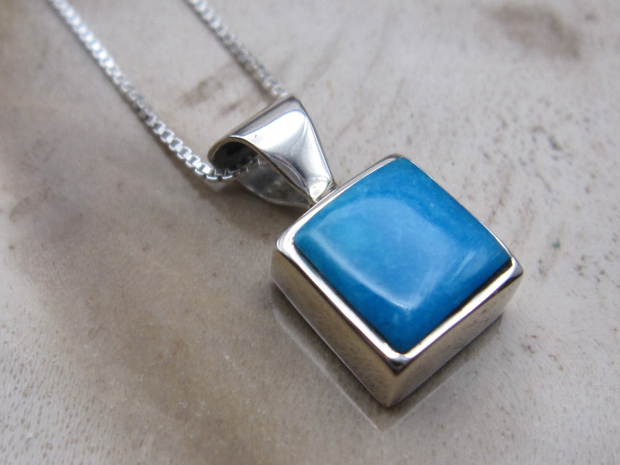 Contemporary Bright Blue Turquoise Pendant