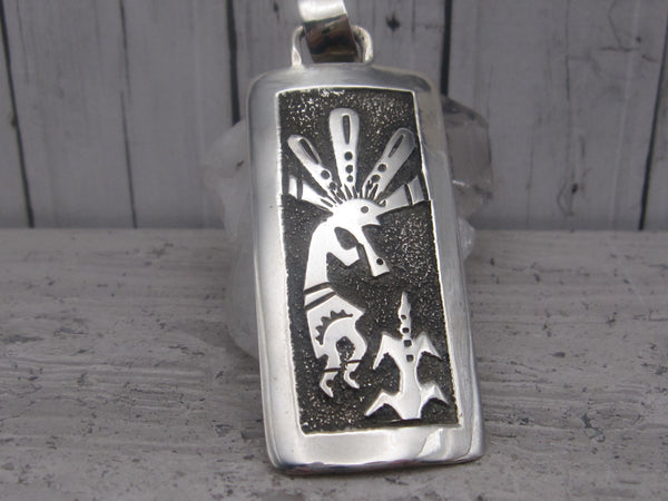 Vintage Sterling Silver Overlay Native American Made Kokopelli Pedant