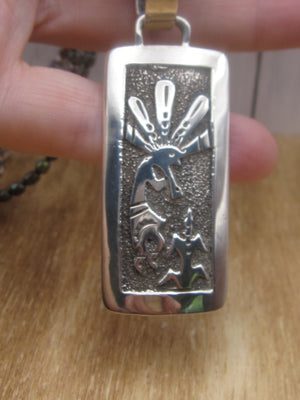 Vintage Sterling Silver Overlay Native American Made Kokopelli Pedant