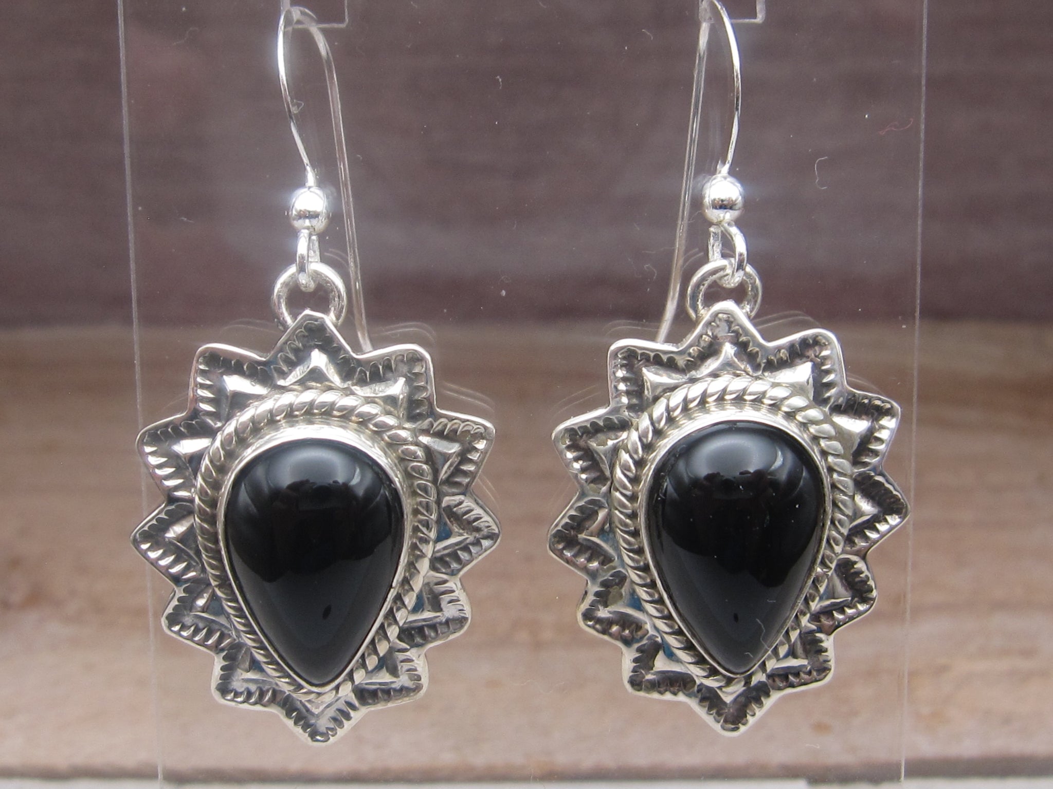 Buy Black Drop Earrings With Silver Stones Online - W for Woman