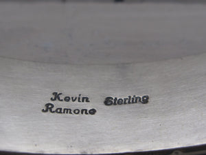 Native American Made Hand Stamped Sterling Silver Cuff Bracelet Size 7 1/2