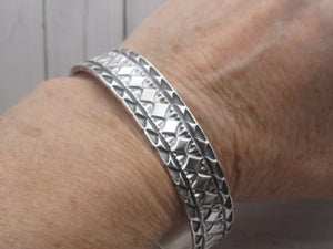 Hand Stamped Sterling Silver 7 1/2" Cuff Bracelet
