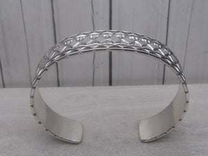 Hand Stamped Sterling Silver Size 7 1/2 Cuff Bracelet