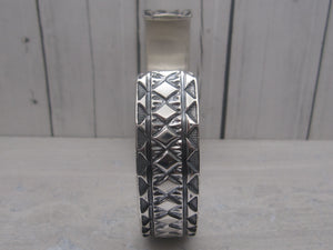 Native American Made Hand Stamped Sterling Silver 7 1/2" Cuff Bracelet