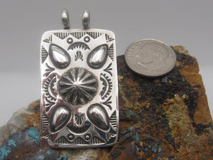 Native American Made Sterling Silver Repousse or Bump Out Pendant