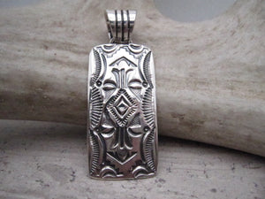 Native American Made Hand Stamped Sterling Silver Pendant