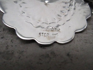 Native American Made Hand Stamped Sterling Silver Overlay Pendant