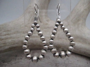 Native American Made Sterling Silver Bead or Navajo Pearl Earrings