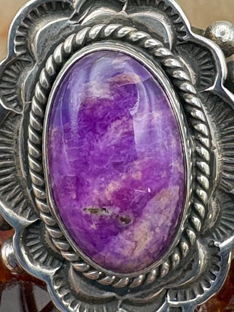 Native American Made Sugilite and Sterling Silver Ring Size 6 1/4 by Aaron Toadlena