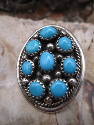 Native American Made Turquoise Multi-Stone and Sterling Silver Post Earrings