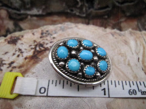 Native American Made Turquoise Multi-Stone and Sterling Silver Post Earrings