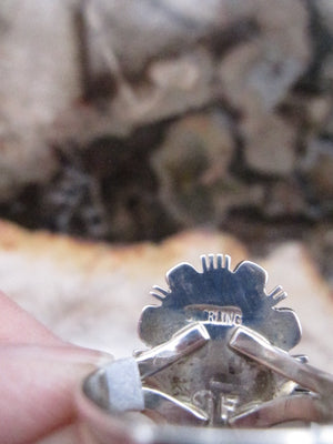 Native American Made Gaspeite and Sterling Silver Ring