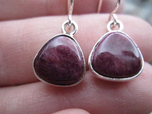 Native American Made Purple Spiny Oyster and Sterling Silver Dainty Earrings