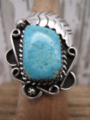 Vintage Native American Made Blue Turquoise with Sterling Silver Ring