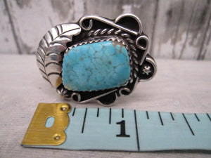 Vintage Native American Made Blue Turquoise with Sterling Silver Ring