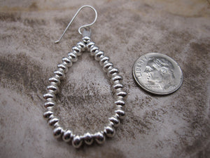 Native American Made Sterling Silver Bead Dangle Earrings