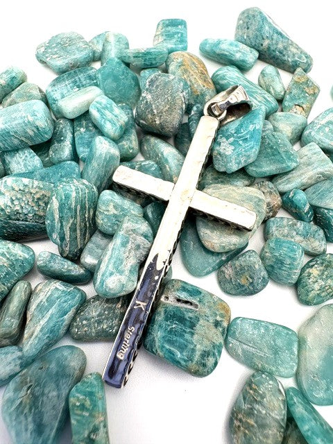 Genuine Sterling Silver Cross Pendant Authentic Native American Made Stamped Three Dimentional Cross