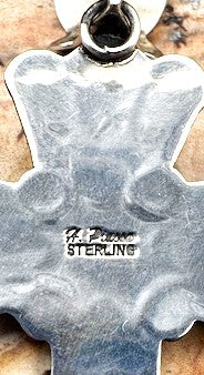 Genuine Sterling Silver Cross Pendant Authentic Native American Made Stamped Cross