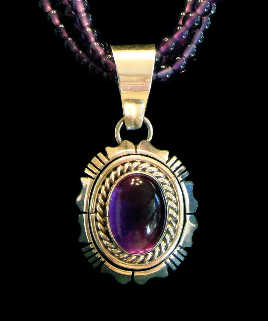 Amethyst and Sterling Silver Necklace