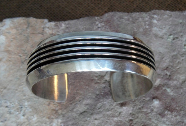 Sterling Silver Ribbed Bracelet