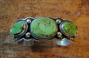 Sterling Silver Gaspeite Cuff Bracelet