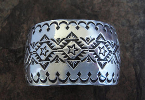 Sterling Silver Star Stamped Cuff Bracelet