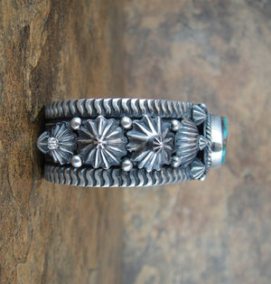 Pilot Mountain Turquoise Sterling Silver Cuff Bracelet - Side View