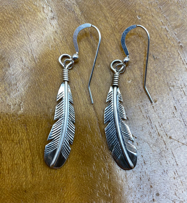 Sterling Silver Feather Earrings