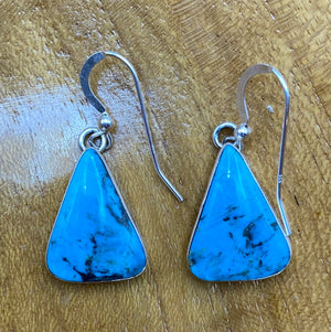 Native American Made Turquoise and Sterling Silver Earrings by Kevin Ramone