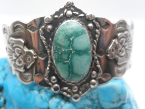 Vintage Green Turquoise Cuff Bracelet