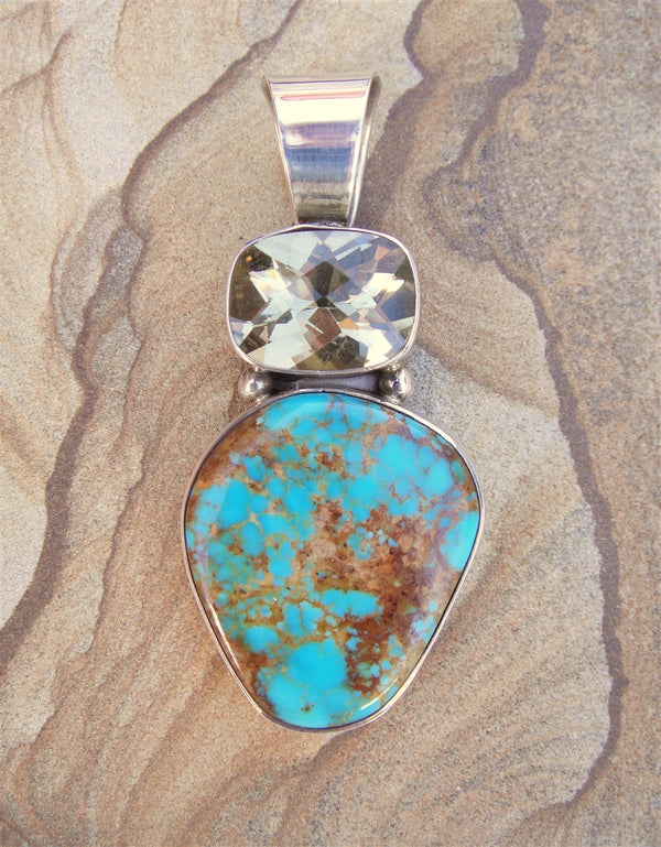 Turquoise and Topaz Pendant
