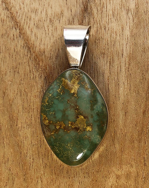 Green Turquoise And Sterling Silver Pendant