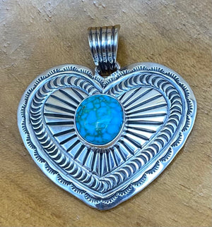 Sterling Silver and Turquoise Heart Pendant