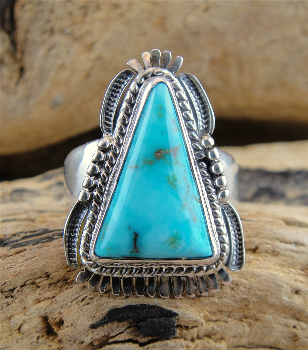 Triangle shop turquoise ring
