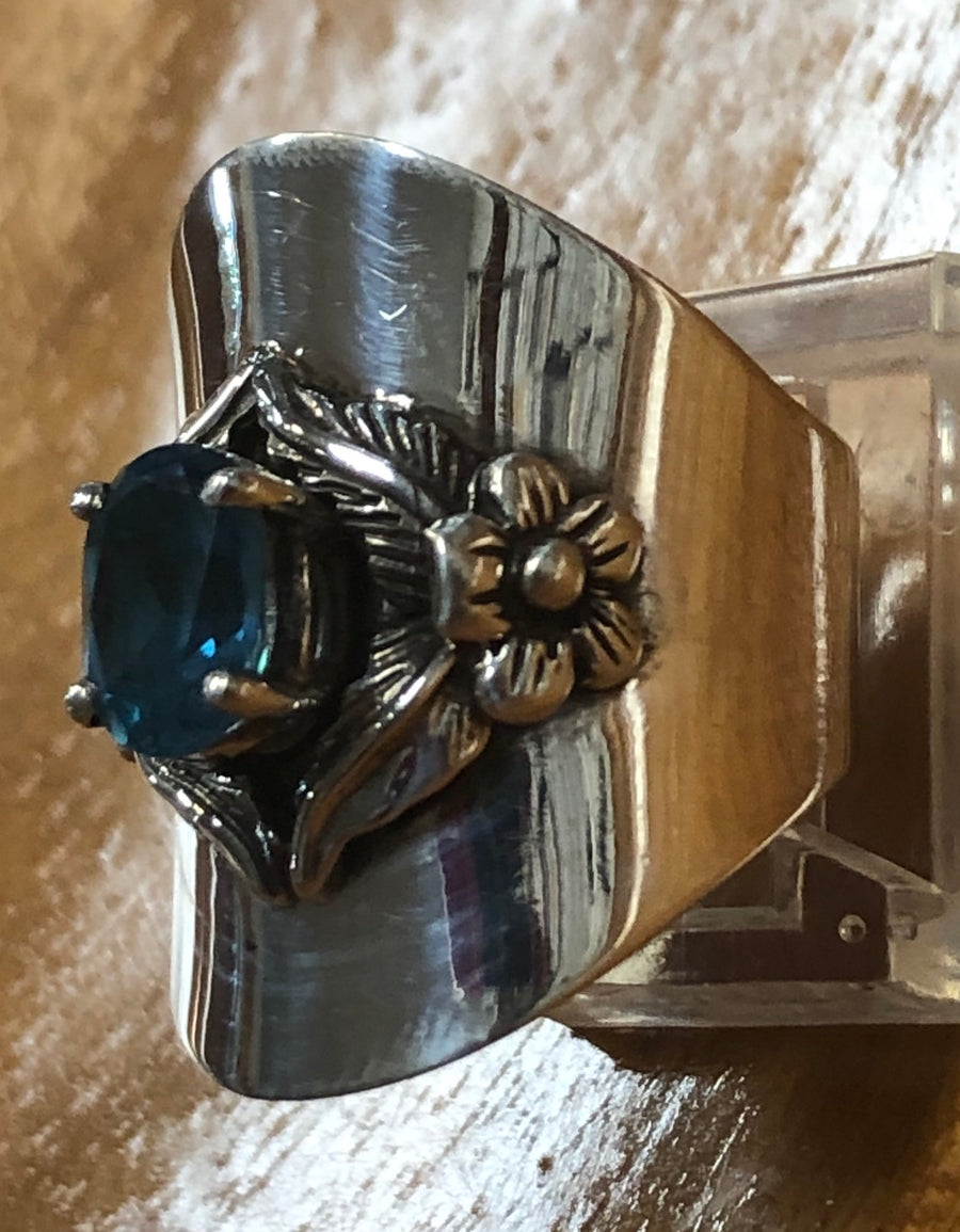 Wide Blue Topaz Ring