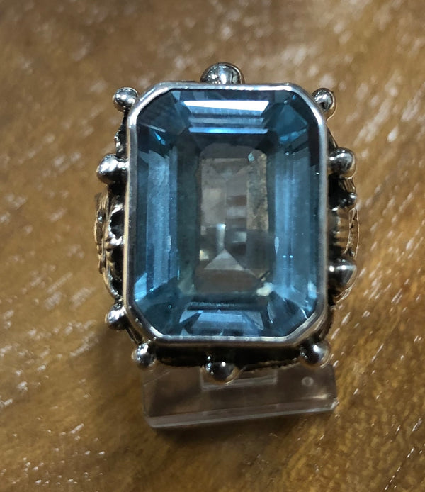 Blue Topaz and Sterling Silver Ring by Carol Felley