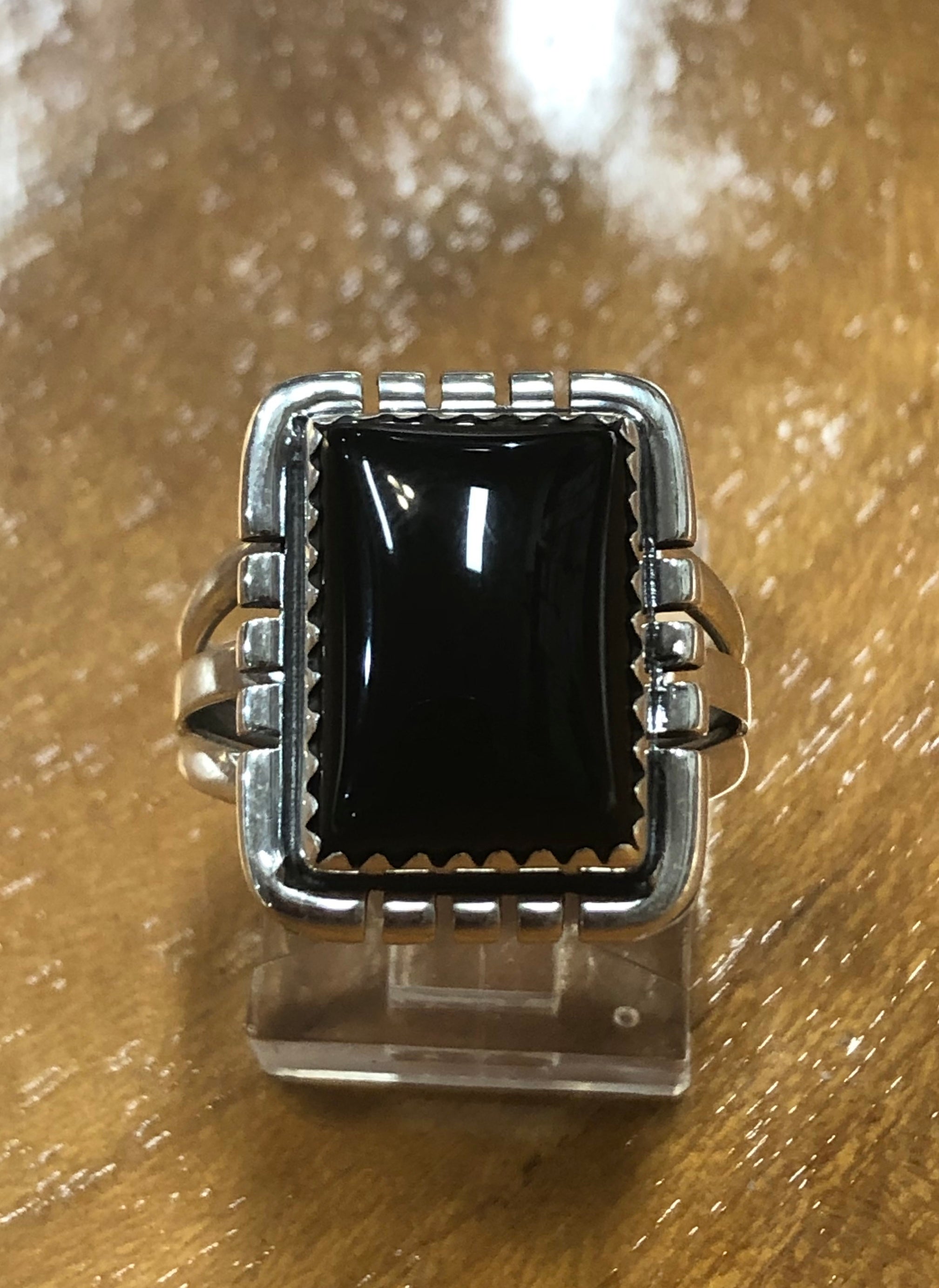 Native American Black Onyx and Sterling Silver Ring - Gold Bear Trading  Company
