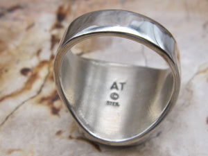 Channel Inlay Black Onyx Mens Ring